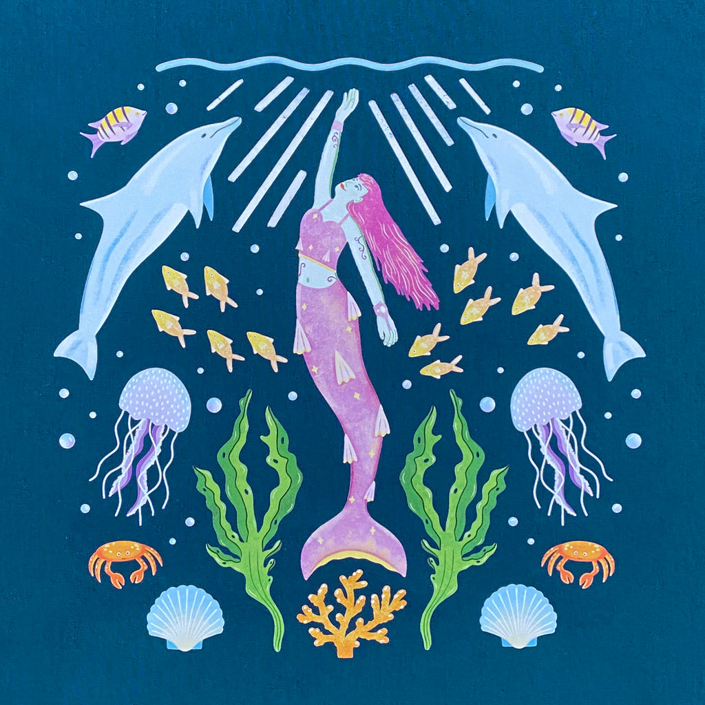 Mermaid Pattern Tote Bag