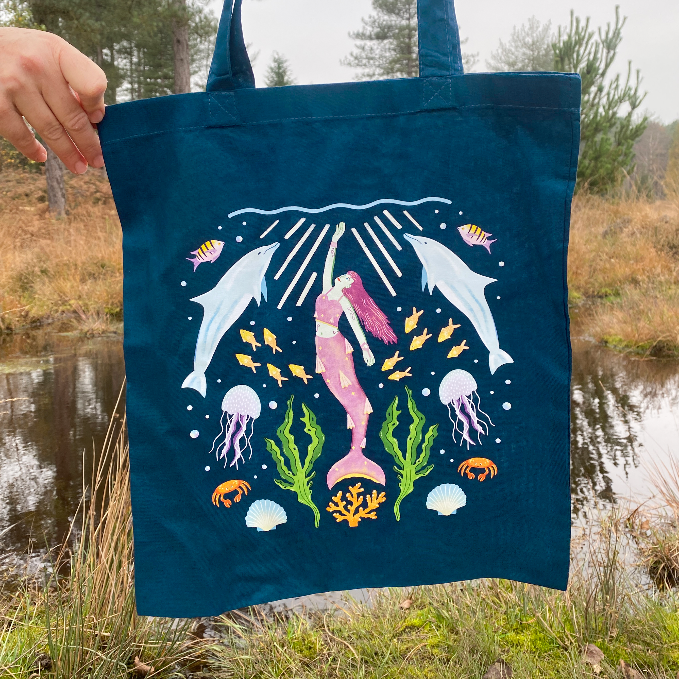 Mermaid Pattern Tote Bag