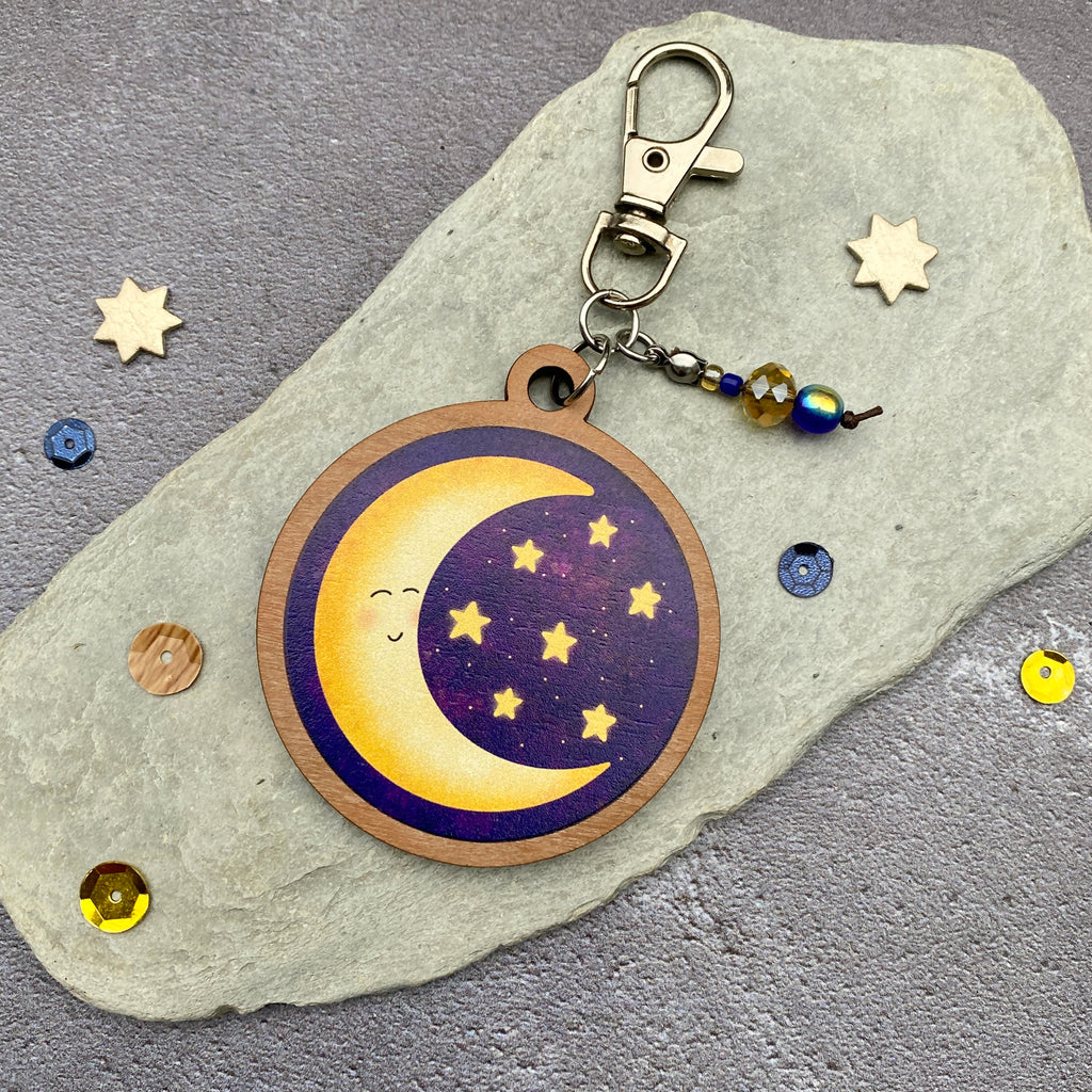 Happy Moon Keyring