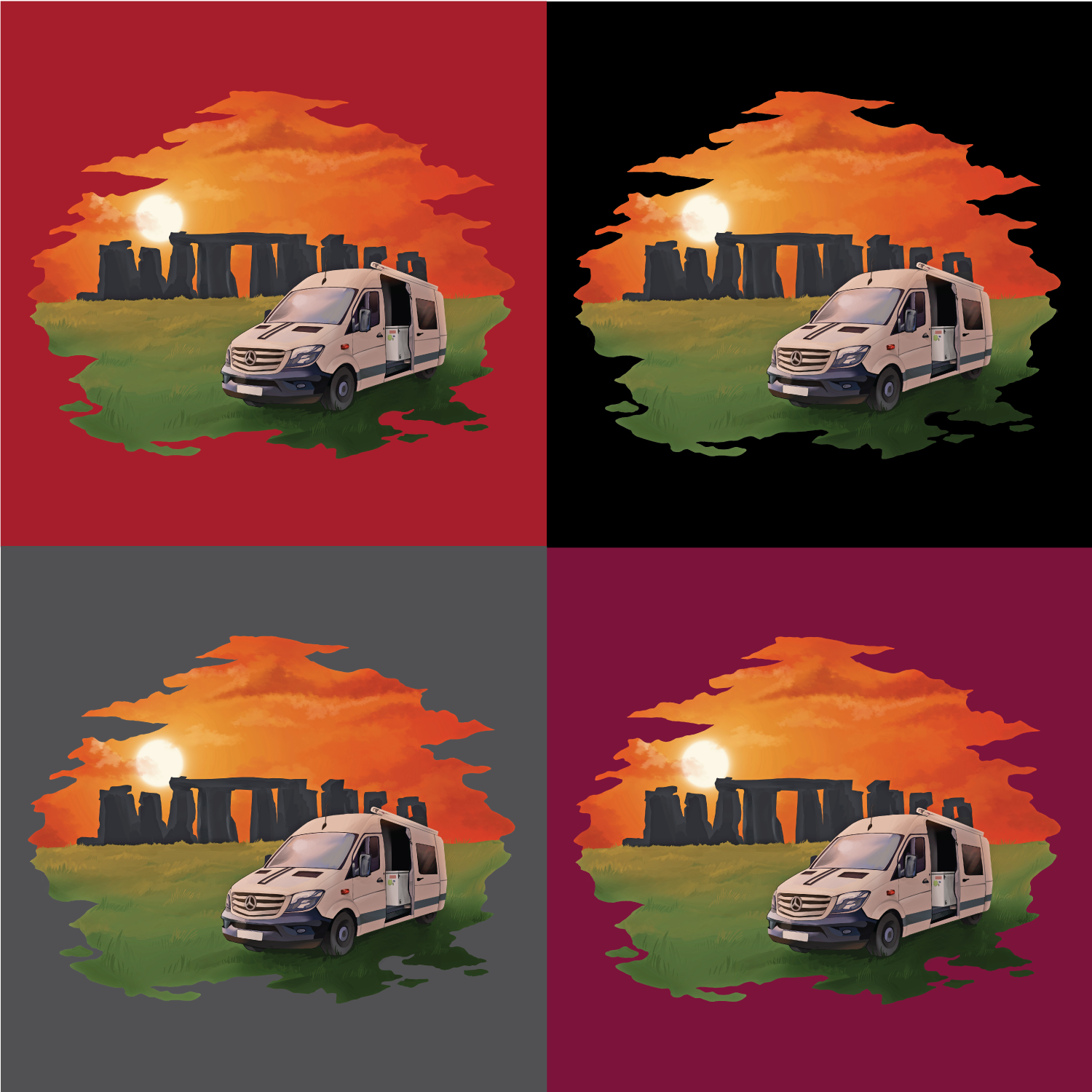 Sunset Stones Camper T Shirt