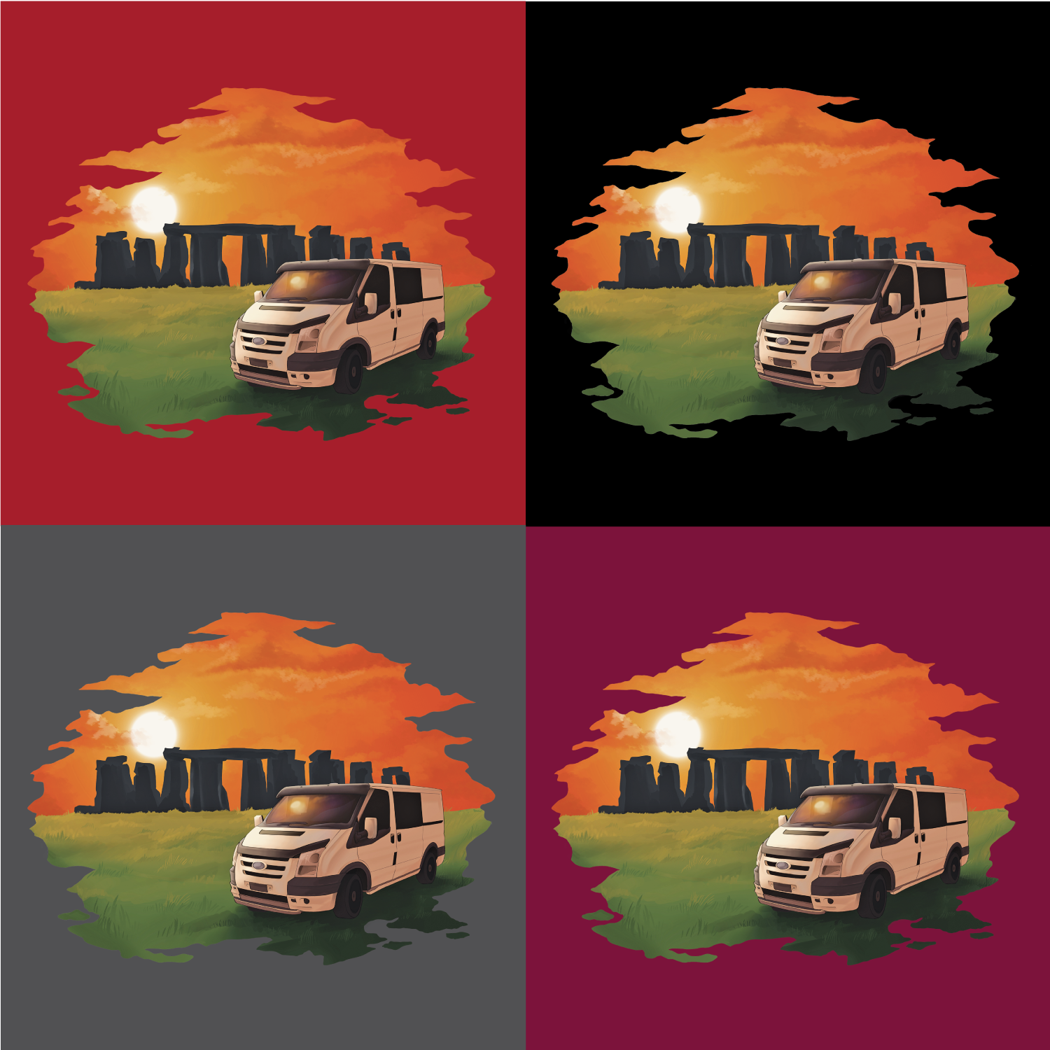 Sunset Stones Camper T Shirt