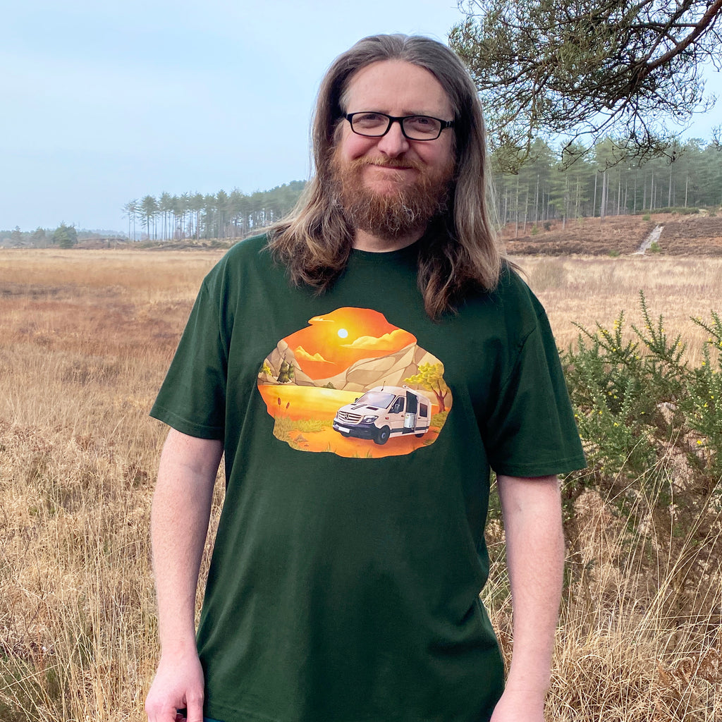Sunset Mountains Camper T Shirt