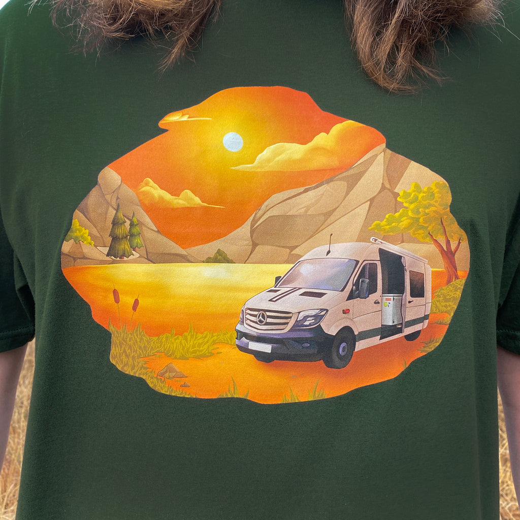 Sunset Mountains Camper T Shirt