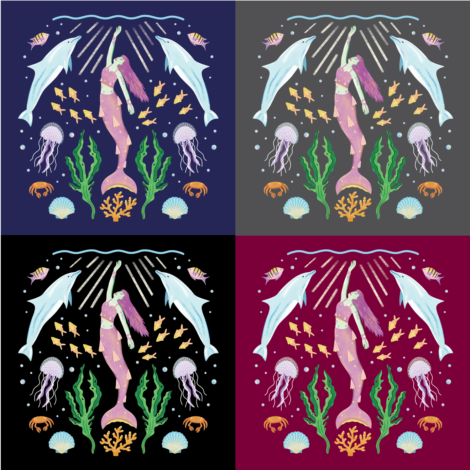 Mermaid Pattern T Shirt