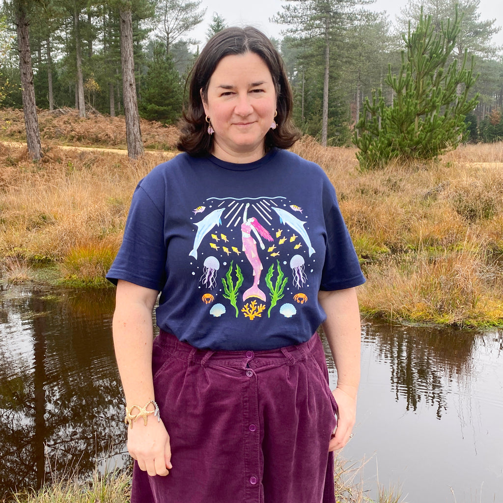 Mermaid Pattern T Shirt