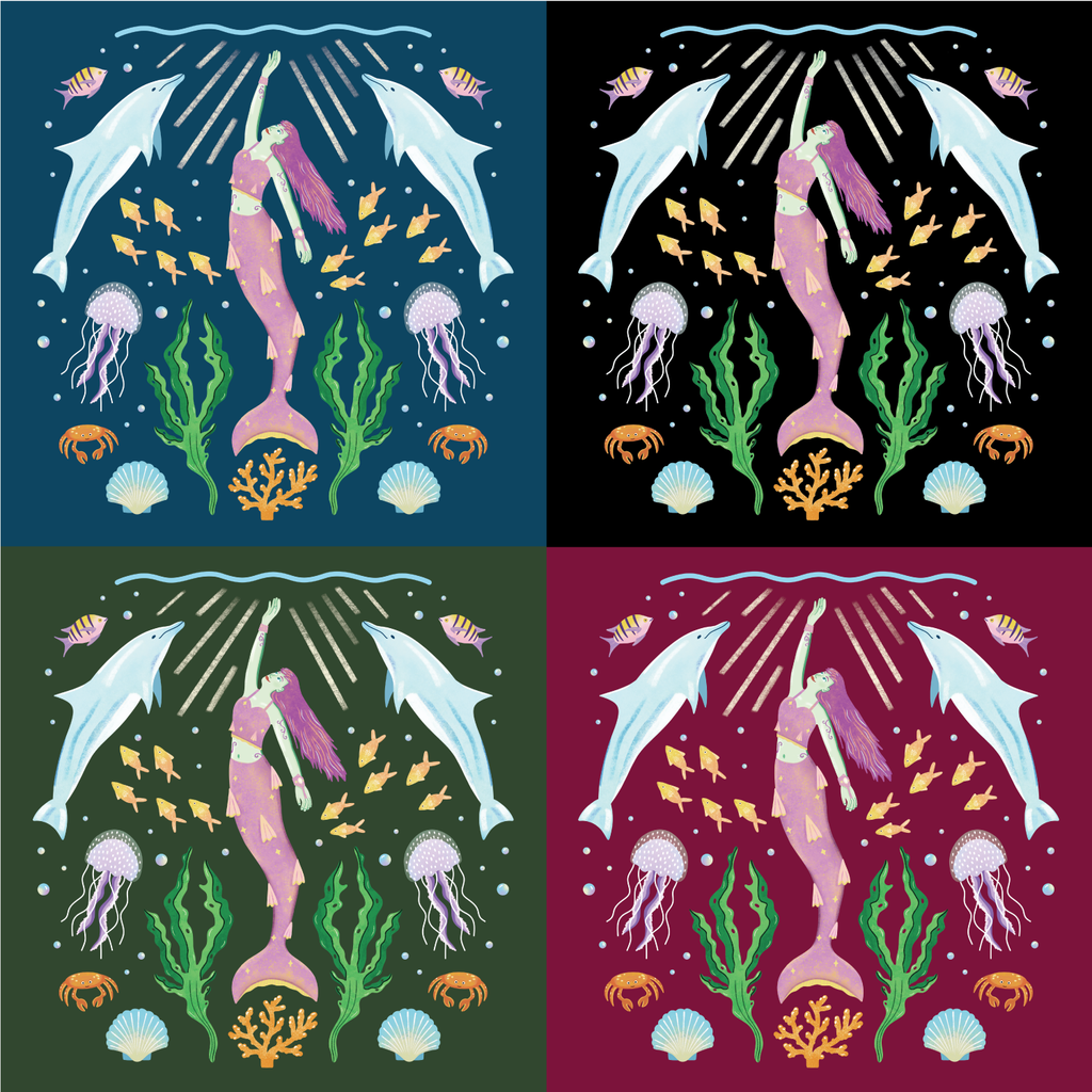 Mermaid Pattern Tote Bag