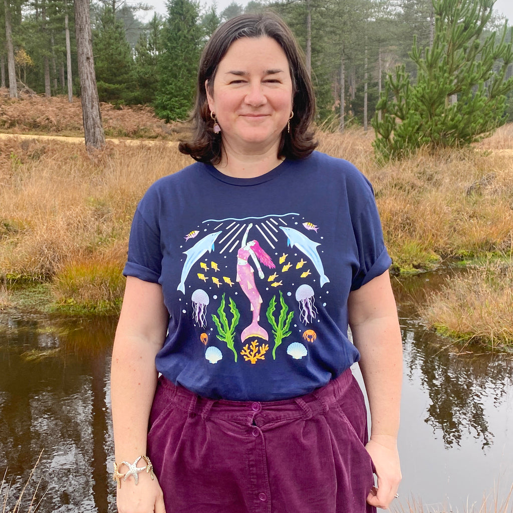 Mermaid Pattern T Shirt