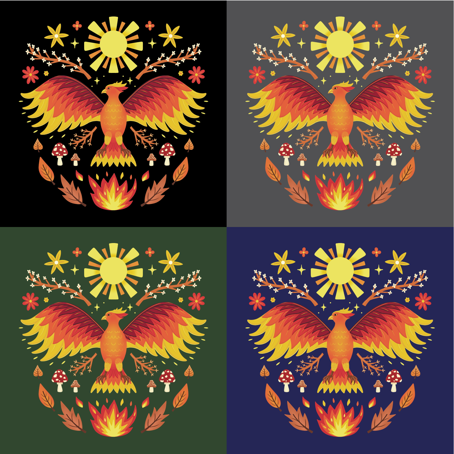 Phoenix Pattern T Shirt