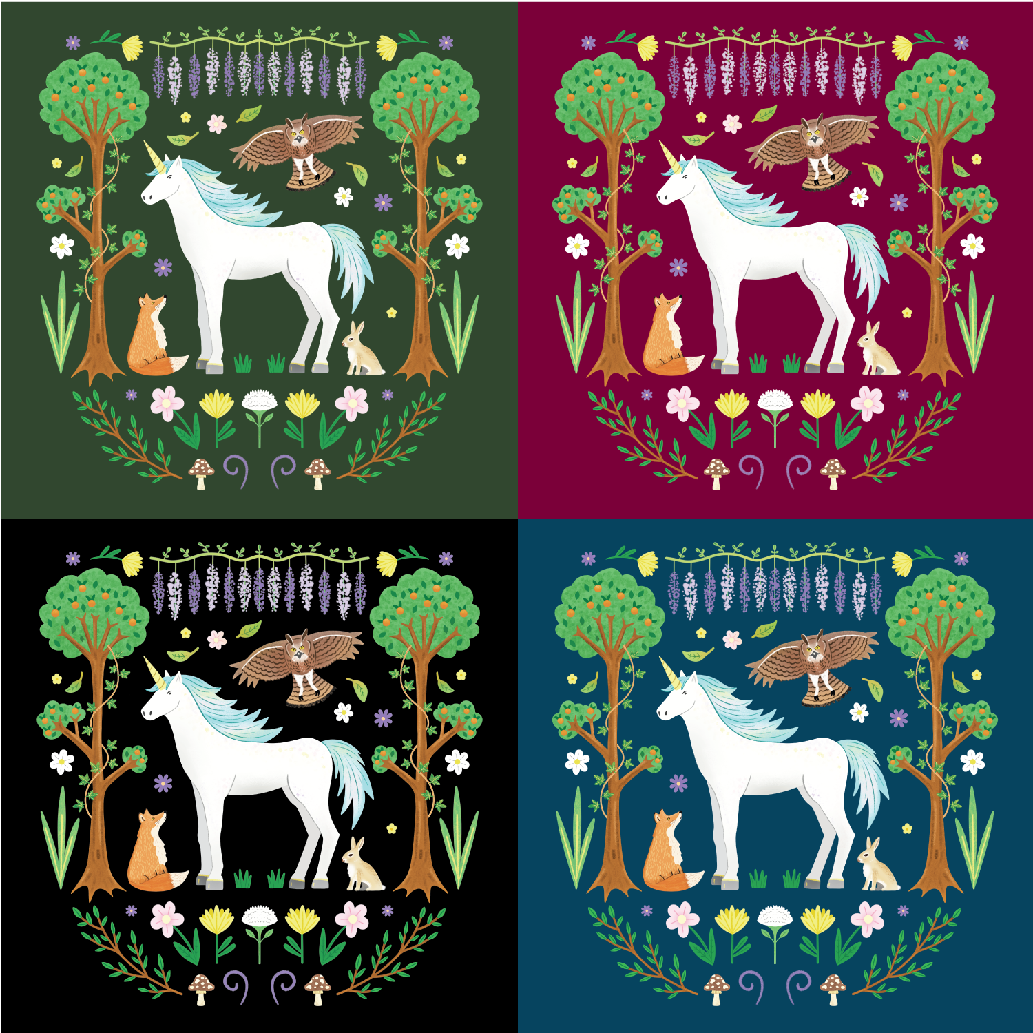 Unicorn Pattern Tote Bag